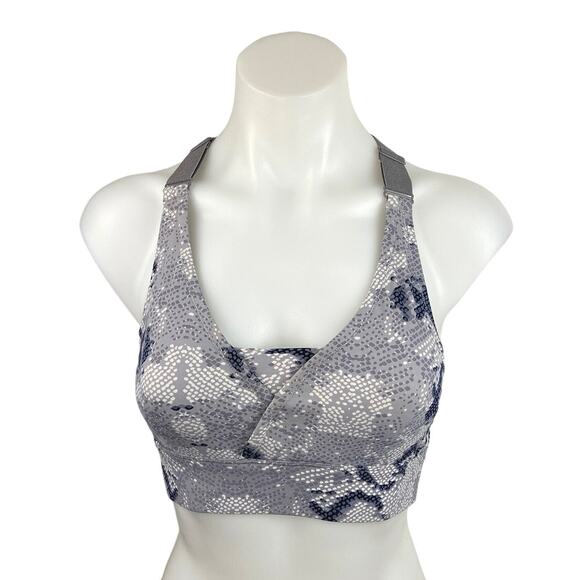 Varley Gray Snakeskin Scoop Neck Racerback Pullover Workout Sports Bra Size S - Picture 1 of 3